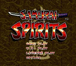 Samurai Spirits (Japan) Title Screen